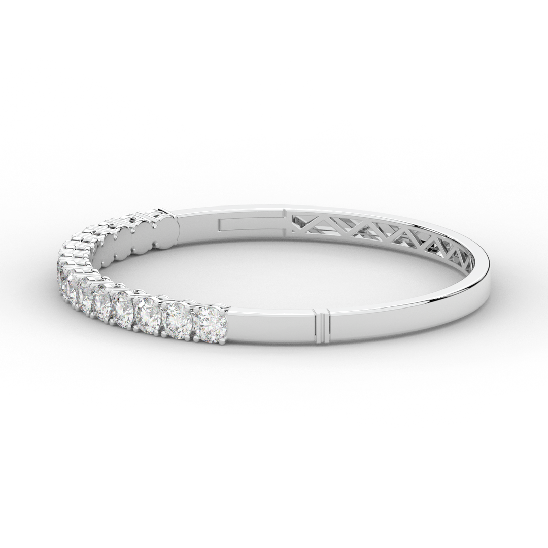 4.70CT.TW ROUND LAB DIAMOND BANGLE - Nazarelle