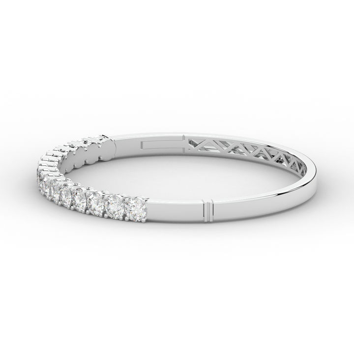 4.70CT.TW ROUND LAB DIAMOND BANGLE - Nazarelle