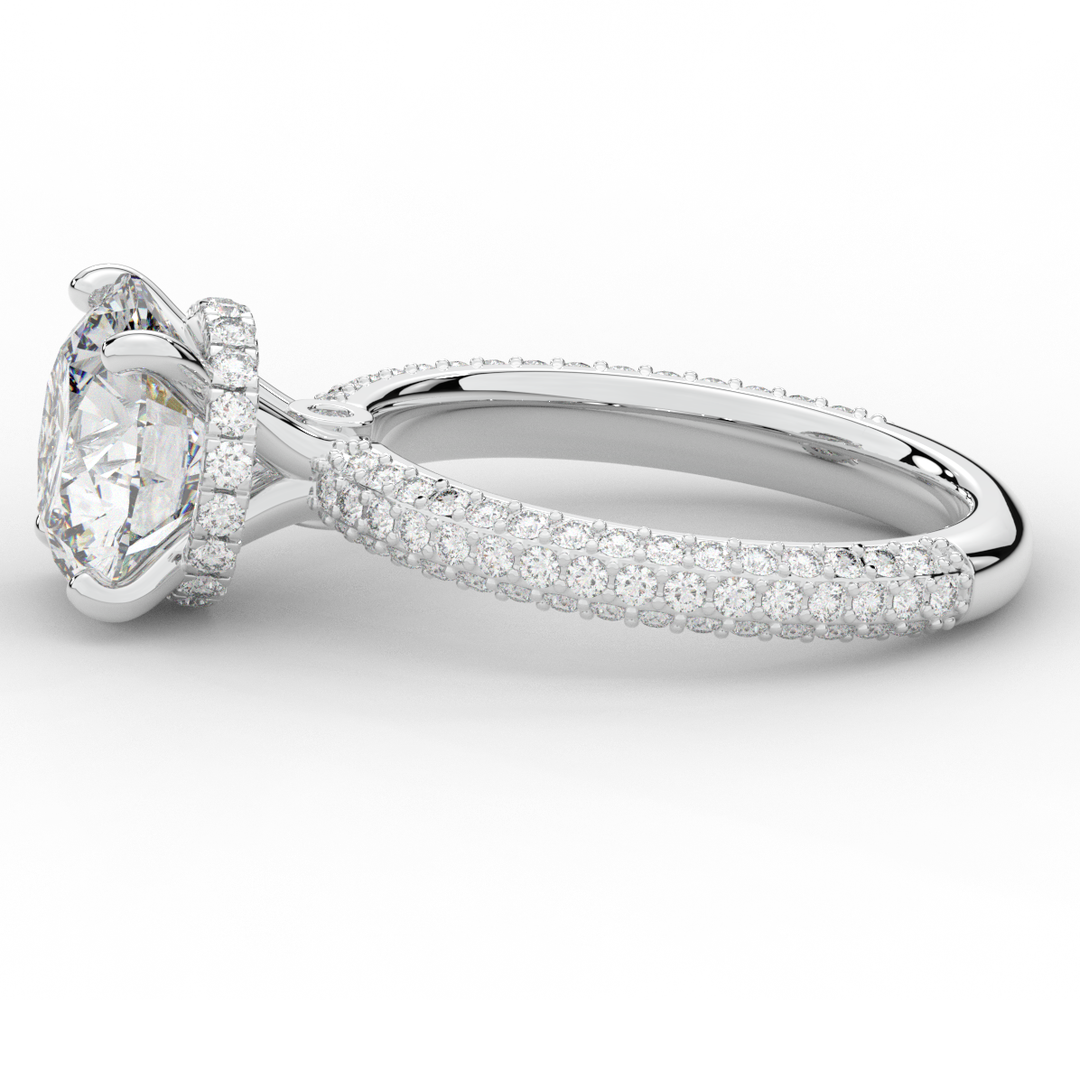 3.60CT.TW ROUND LAB DIAMOND SOLITAIRE ENGAGEMENT RING - Nazarelle