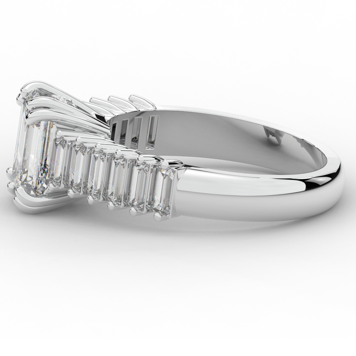 2.60CT.TW EMERALD CUT LAB DIAMOND ENGAGEMENT RING - Nazarelle