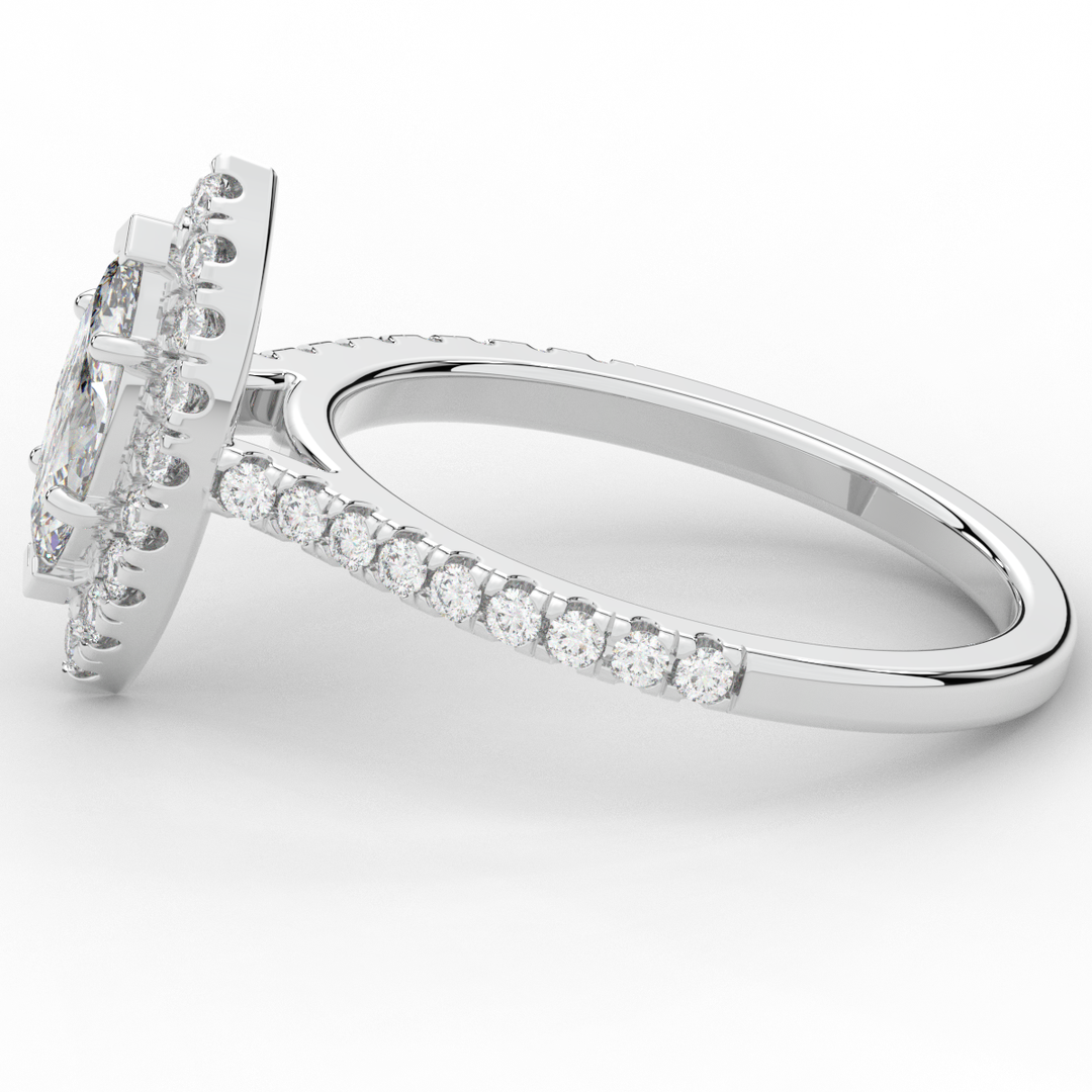 0.80CT.TW MARQUISE LAB DIAMOND HALO ENGAGEMENT RING - Nazarelle