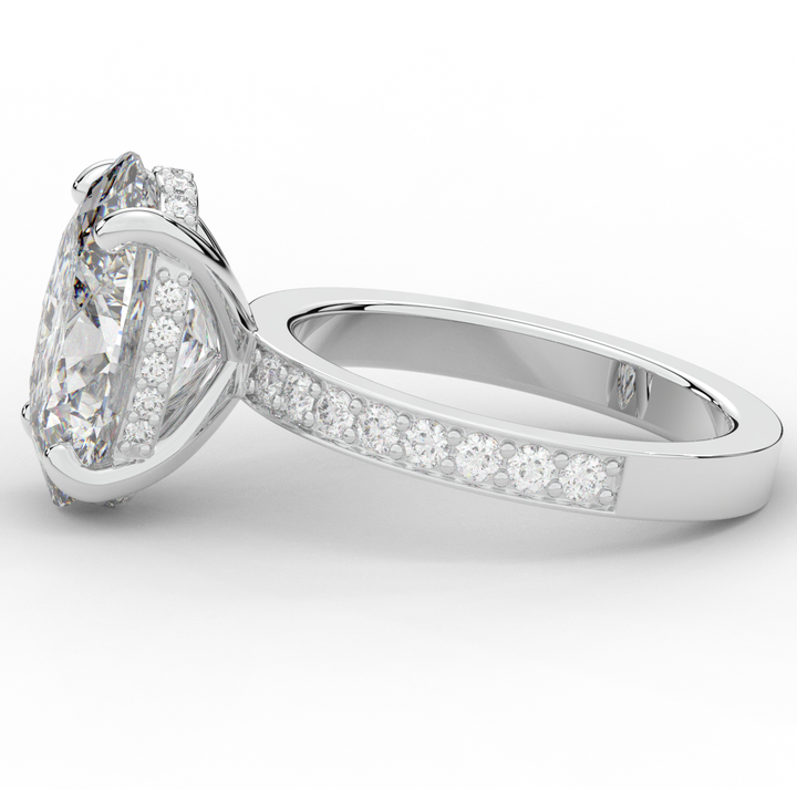 4.30CT.TW OVAL LAB DIAMOND BAND ENGAGEMENT RING - Nazarelle