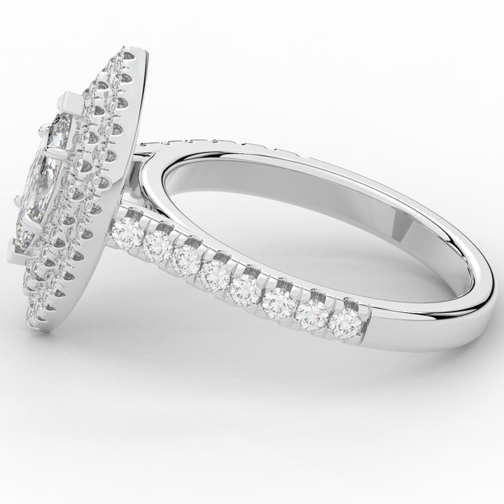 1.00CT.TW MARQUISE LAB DIAMOND HALO ENGAGEMENT RING - Nazarelle