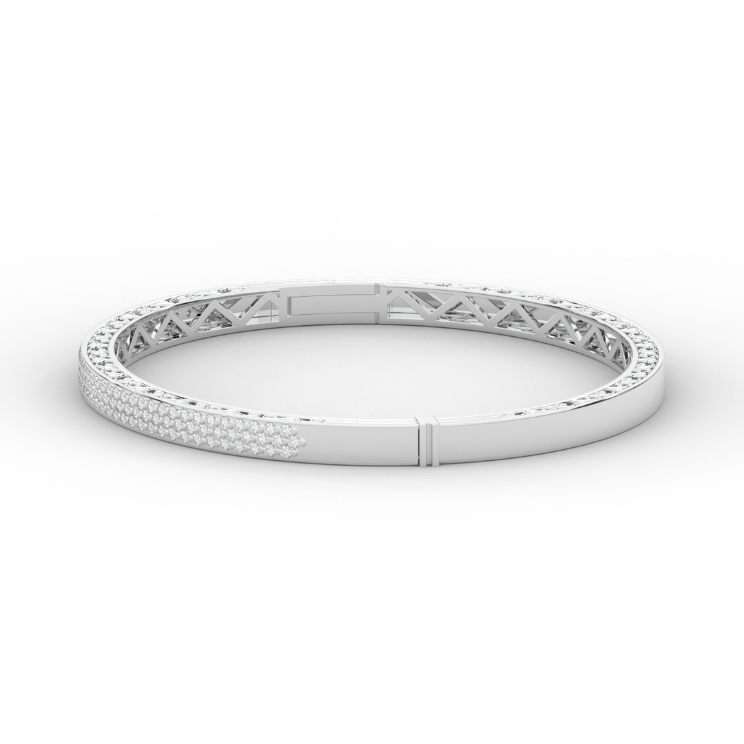 0.75CT.TW 3 ROW ROUND LAB DIAMOND  BANGLE - Nazarelle