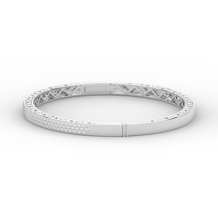 0.75CT.TW 3 ROW ROUND LAB DIAMOND  BANGLE - Nazarelle