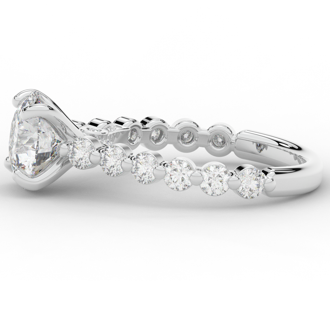 3.90CT.TW ROUND LAB DIAMOND ENGAGEMENT RING - Nazarelle