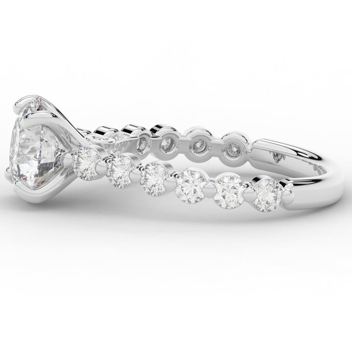 3.90CT.TW ROUND LAB DIAMOND ENGAGEMENT RING - Nazarelle