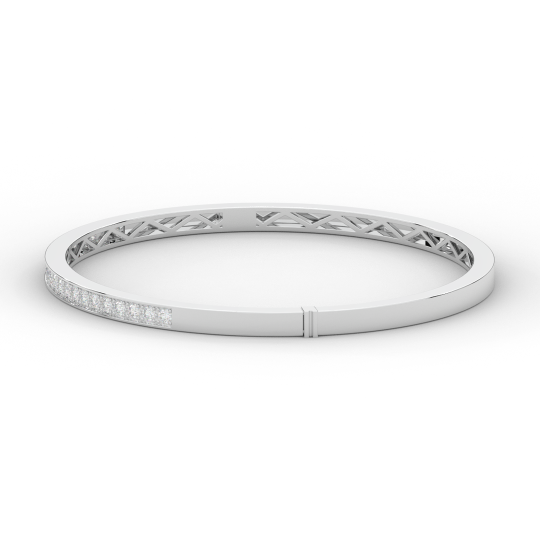 0.90CT.TW ROUND LAB DIAMOND BANGLE - Nazarelle