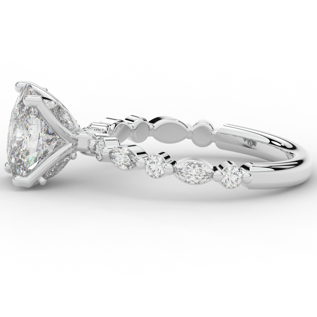 2.60CT.TW CUSHION LAB DIAMOND SOLITAIRE ENGAGEMENT RING - Nazarelle