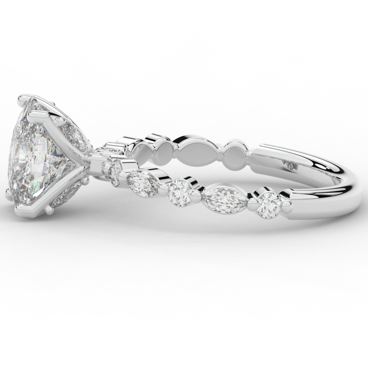 2.60CT.TW CUSHION LAB DIAMOND SOLITAIRE ENGAGEMENT RING - Nazarelle