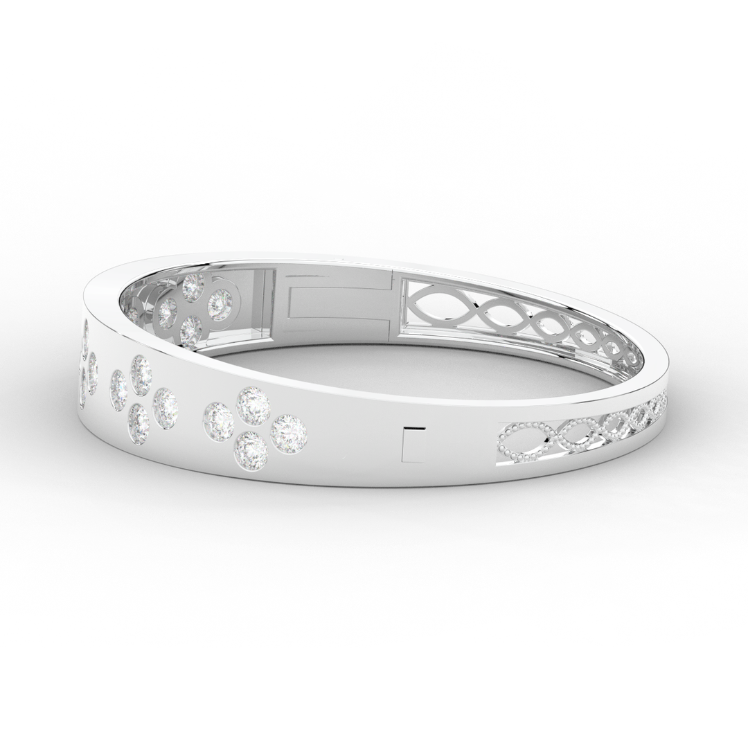 4.10CT.TW ROUND LAB DIAMOND BEZEL SET BANGLE - Nazarelle