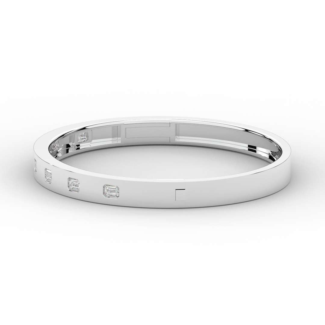 1.25CT.TW ROUND LAB DIAMOND BEZEL SET BANGLE - Nazarelle