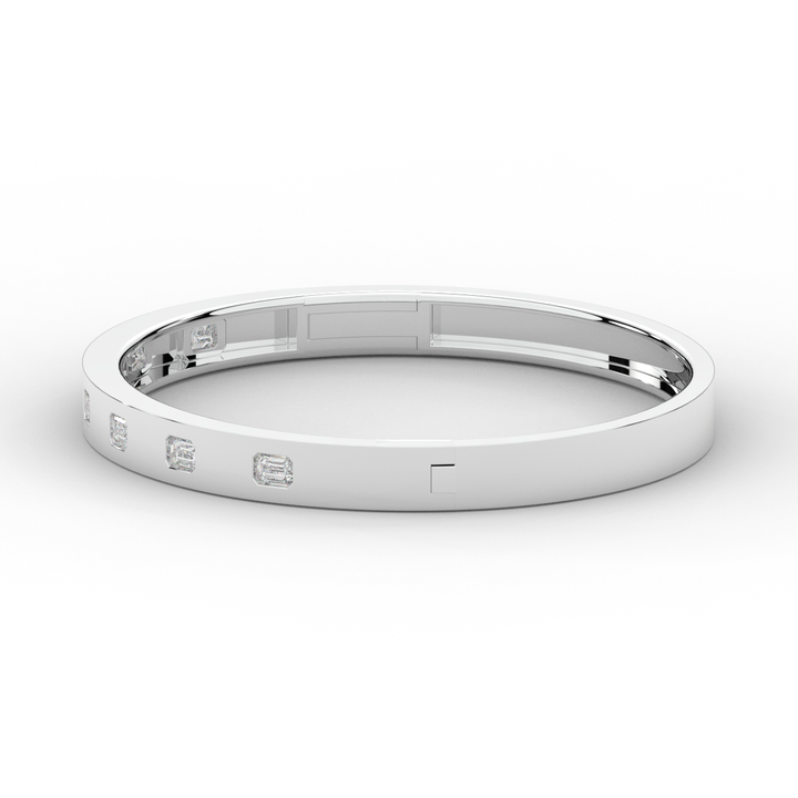 1.25CT.TW ROUND LAB DIAMOND BEZEL SET BANGLE - Nazarelle