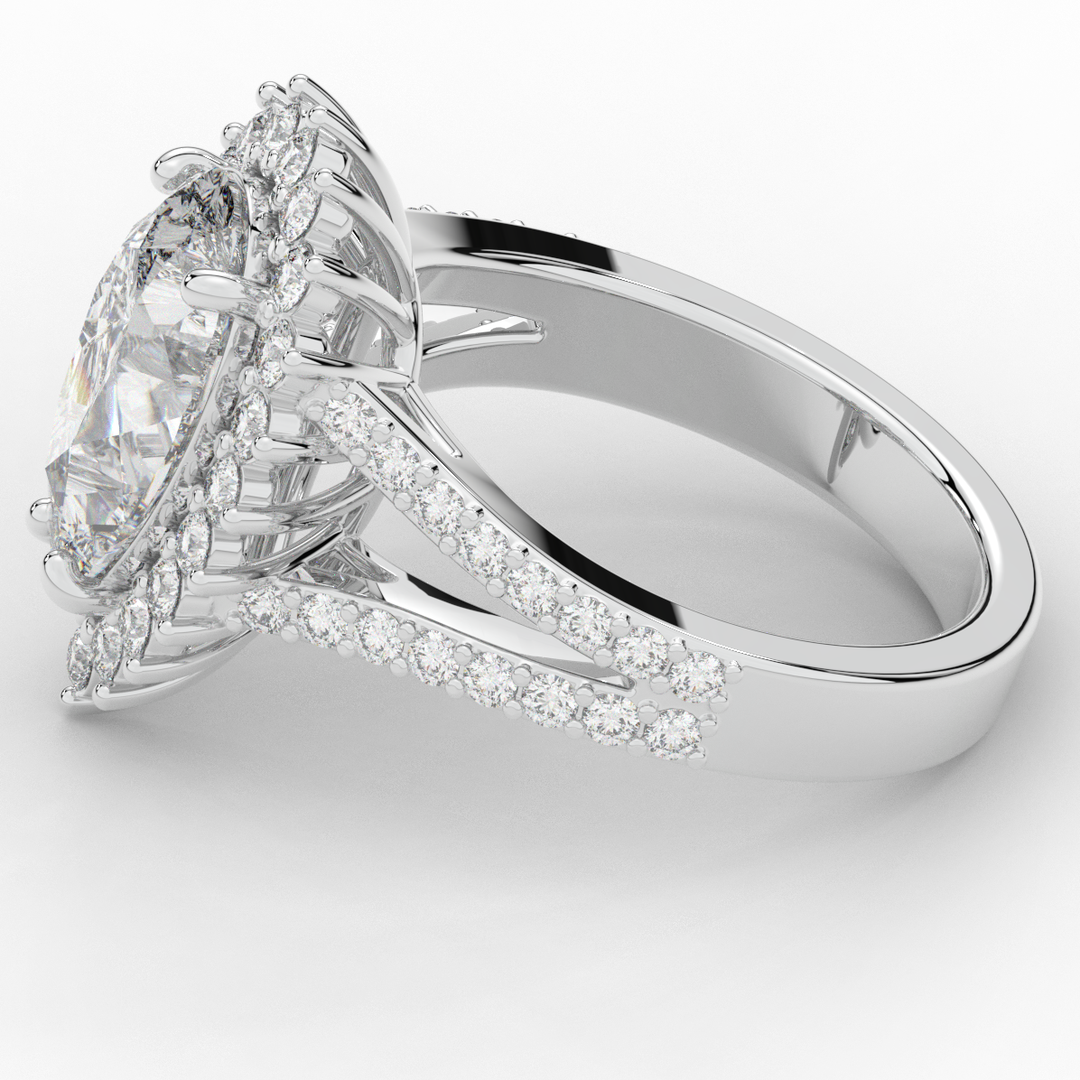 3.60CT.TW ROUND LAB DIAMOND ENGAGEMENT RING - Nazarelle