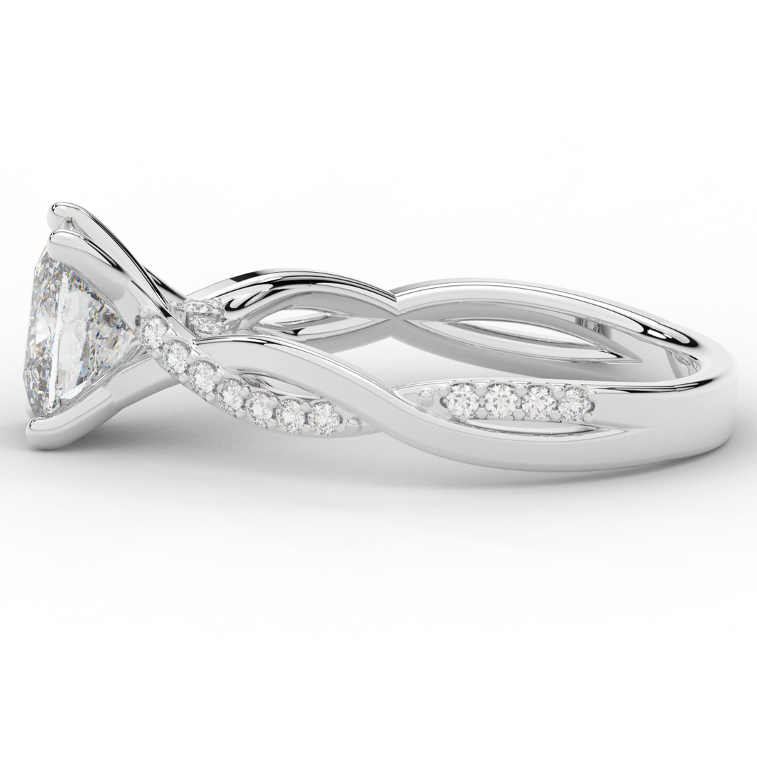 1.70CT.TW CUSHION LAB DIAMOND TWIST BAND ENGAGEMENT RING - Nazarelle