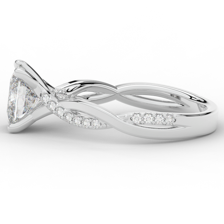 1.70CT.TW CUSHION LAB DIAMOND TWIST BAND ENGAGEMENT RING - Nazarelle