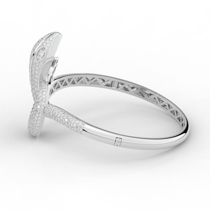 4.90CT.TW ROUND AND PEAR LAB DIAMOND SNAKE BANGLE - Nazarelle