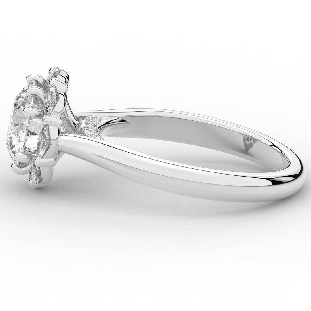2.40CT.TW ROUND LAB DIAMOND HALO ENGAGEMENT RING - Nazarelle