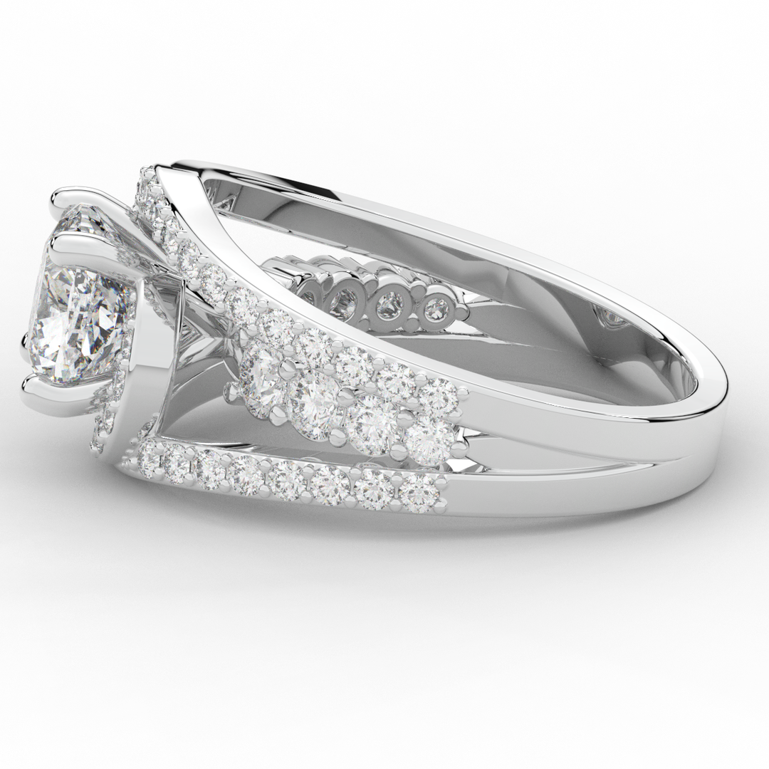 3.30CT.TW CUSHION LAB DIAMOND ENGAGEMENT RING - Nazarelle