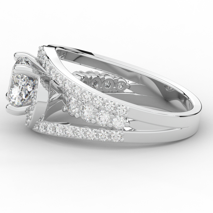 3.30CT.TW CUSHION LAB DIAMOND ENGAGEMENT RING - Nazarelle