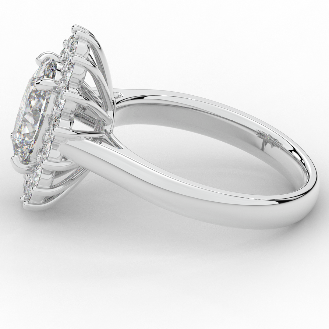2.65CT.TW OVAL LAB DIAMOND HALO ENGAGEMENT RING - Nazarelle