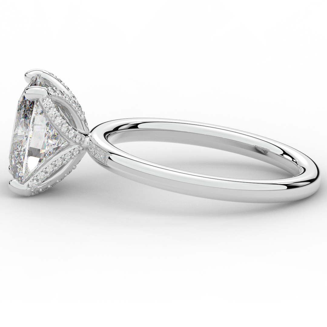 3.10CT.TW CUSHION LAB DIAMOND ENGAGEMENT RING - Nazarelle