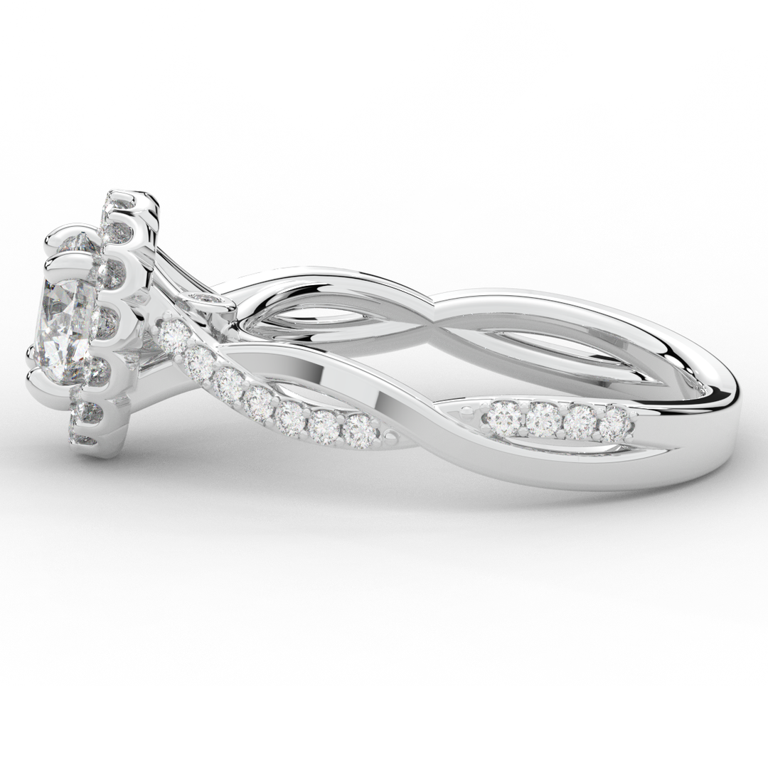 1.30CT.TW ROUND LAB DIAMOND ENGAGEMENT RING - Nazarelle