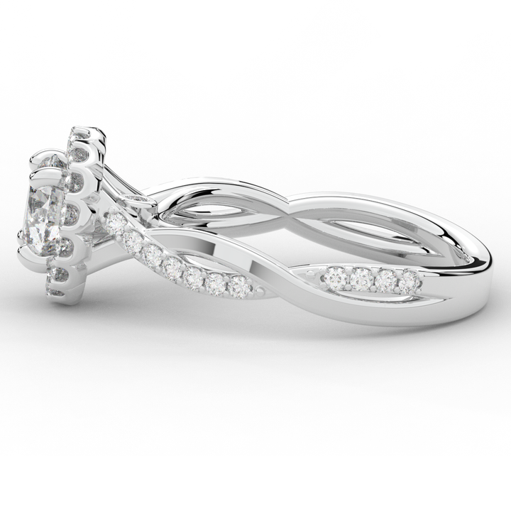 1.30CT.TW ROUND LAB DIAMOND ENGAGEMENT RING - Nazarelle