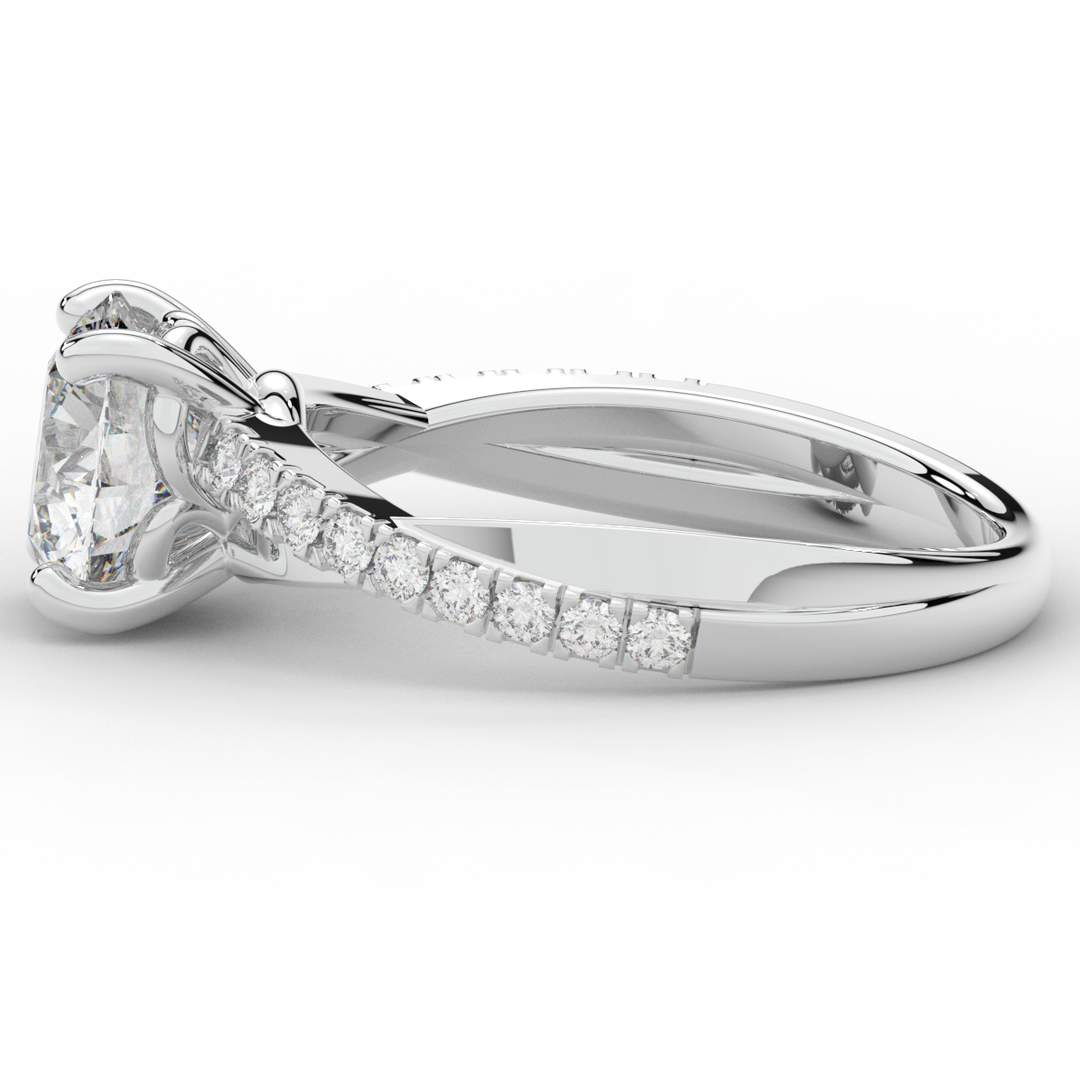 2.20CT.TW ROUND LAB DIAMOND TWISTBAND ENGAGEMENT RING - Nazarelle