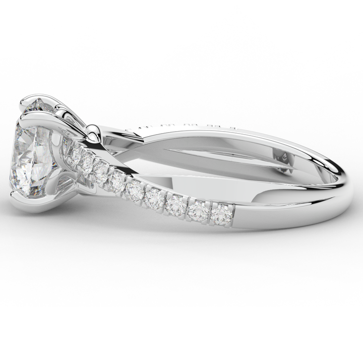 2.20CT.TW ROUND LAB DIAMOND TWISTBAND ENGAGEMENT RING - Nazarelle