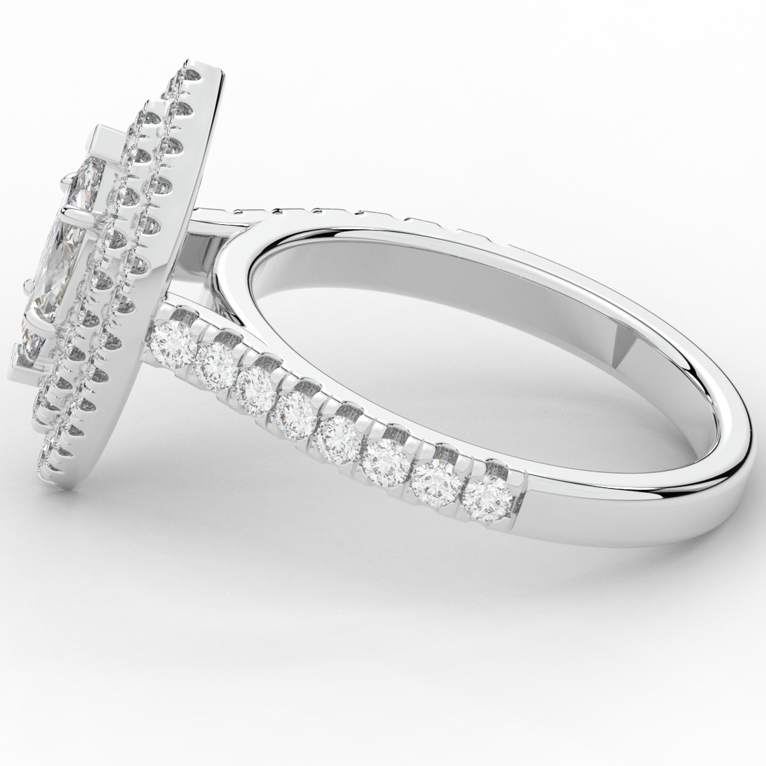 1.00CT.TW MARQUISE LAB DIAMOND HALO ENGAGEMENT RING - Nazarelle