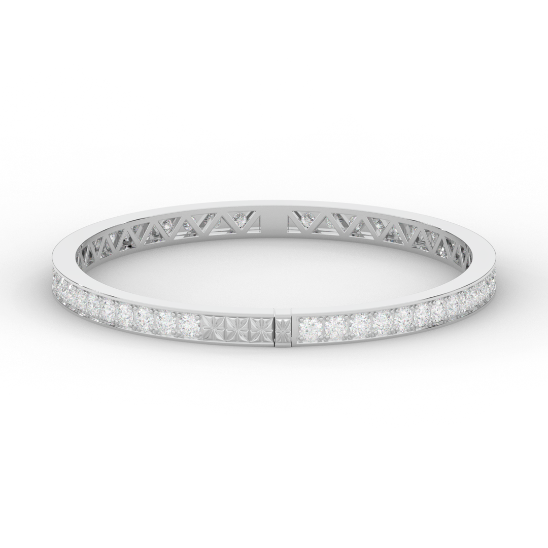 5.10CT.TW ROUND LAB DIAMOND BANGLE - Nazarelle