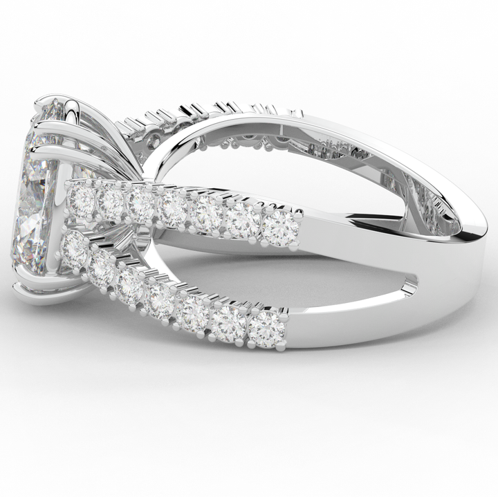 3.75CT.TW OVAL LAB DIAMOND SPLIT BAND ENGAGEMENT RING - Nazarelle