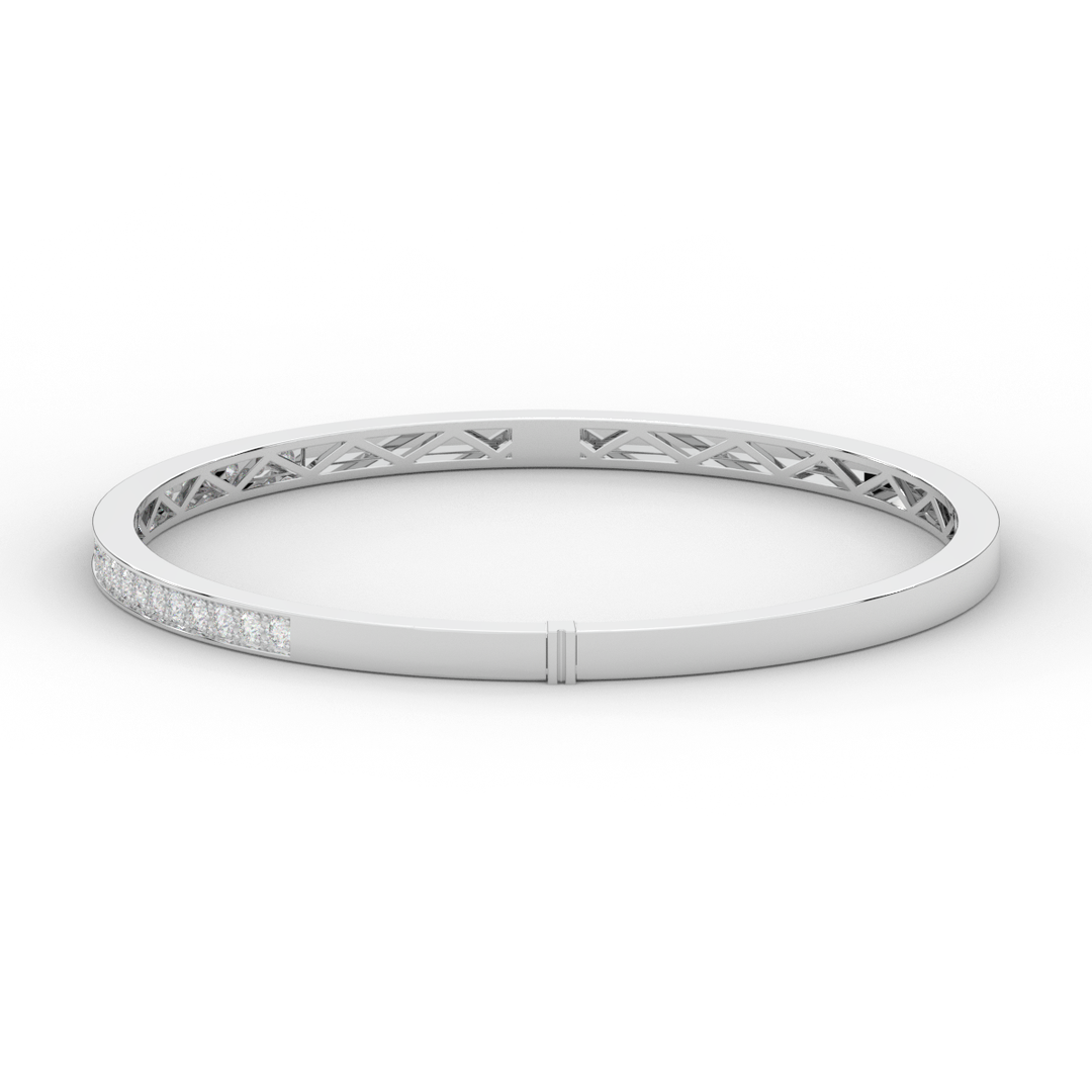 0.90CT.TW ROUND LAB DIAMOND BANGLE - Nazarelle