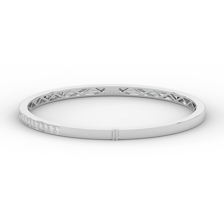 0.90CT.TW ROUND LAB DIAMOND BANGLE - Nazarelle