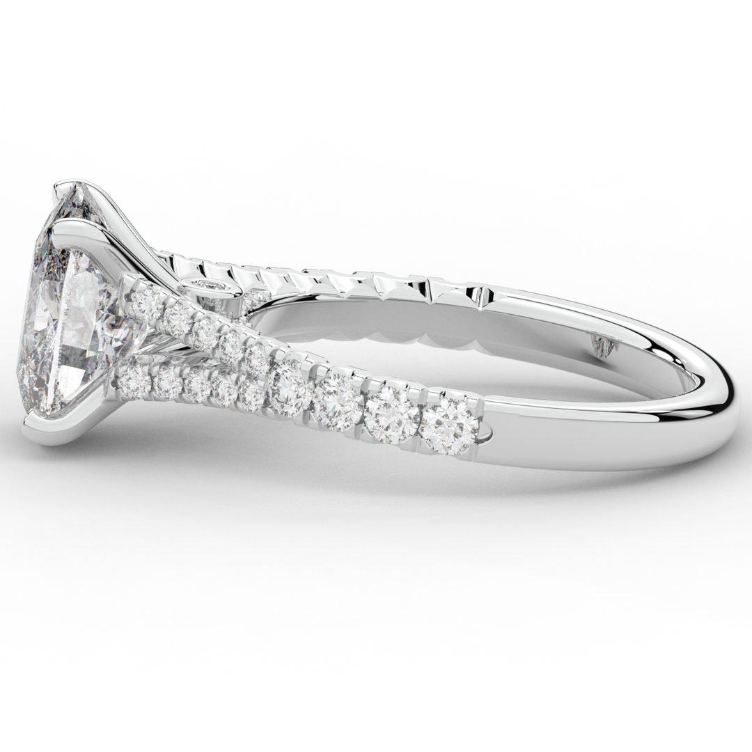 3.45CT.TW CUSHION LAB DIAMOND ENGAGEMENT RING - Nazarelle