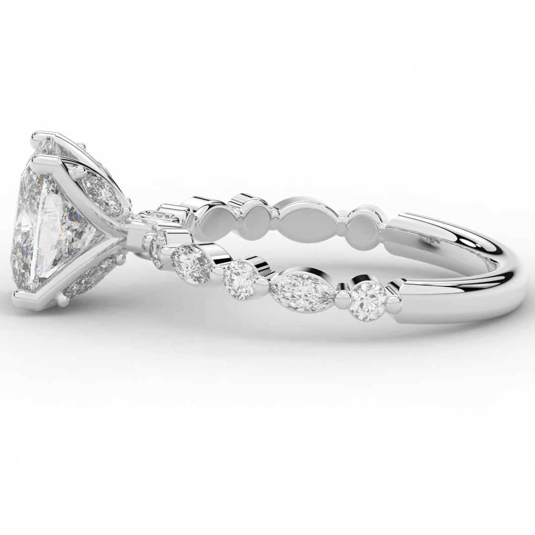 2.60CT.TW CUSHION LAB DIAMOND SOLITAIRE ENGAGEMENT RING - Nazarelle