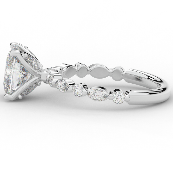 2.60CT.TW CUSHION LAB DIAMOND SOLITAIRE ENGAGEMENT RING - Nazarelle