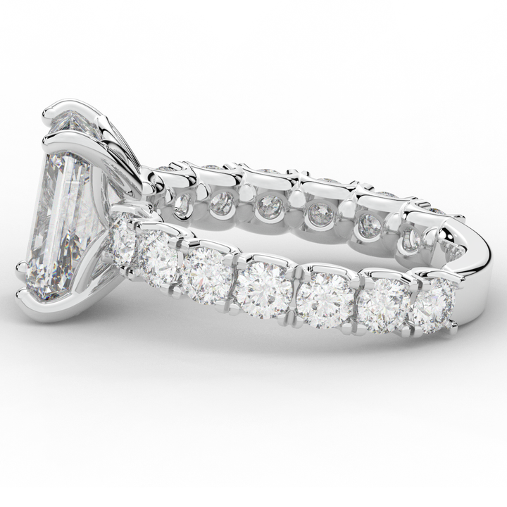 4.35CT.TW EMERALD CUT LAB DIAMOND ENGAGEMENT RING - Nazarelle