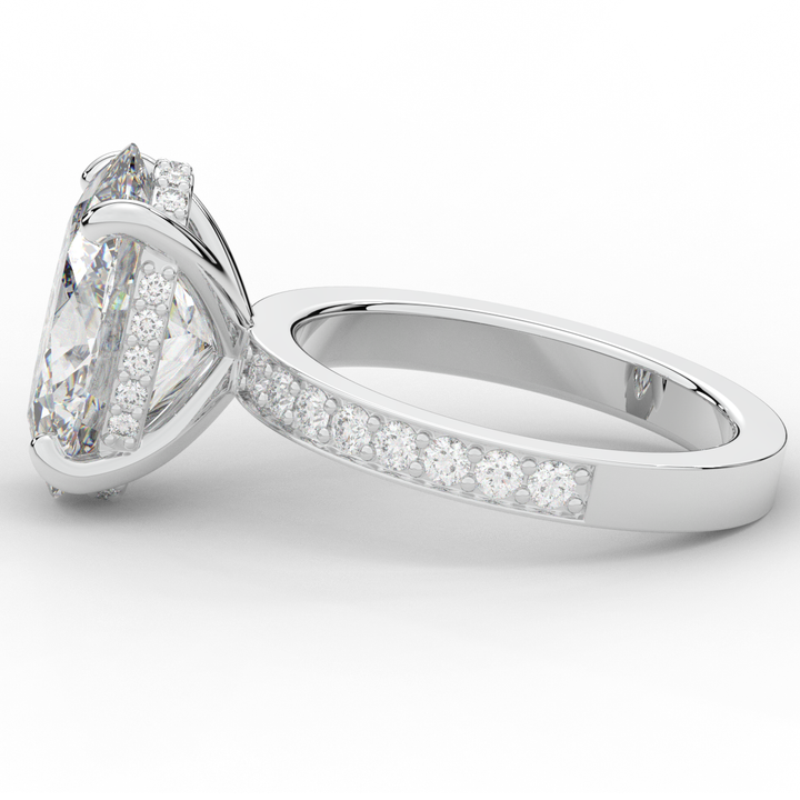 4.30CT.TW OVAL LAB DIAMOND BAND ENGAGEMENT RING - Nazarelle