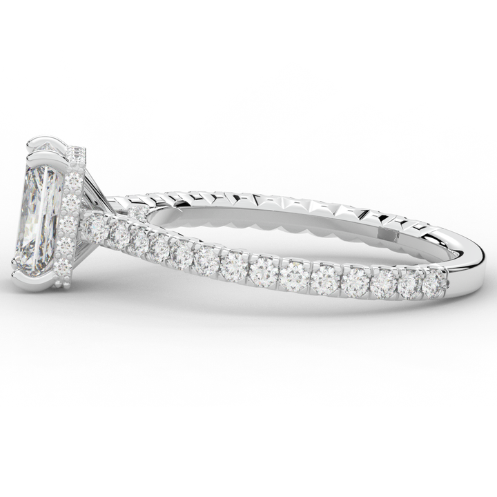 2.10CT.TW RADIANT LAB DIAMOND UNDERHALO SOLITAIRE ENGAGEMENT RING - Nazarelle