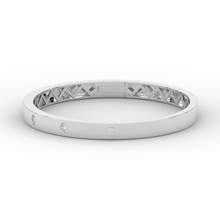 0.50CT.TW ROUND LAB DIAMOND BEZEL SET BANGLE - Nazarelle