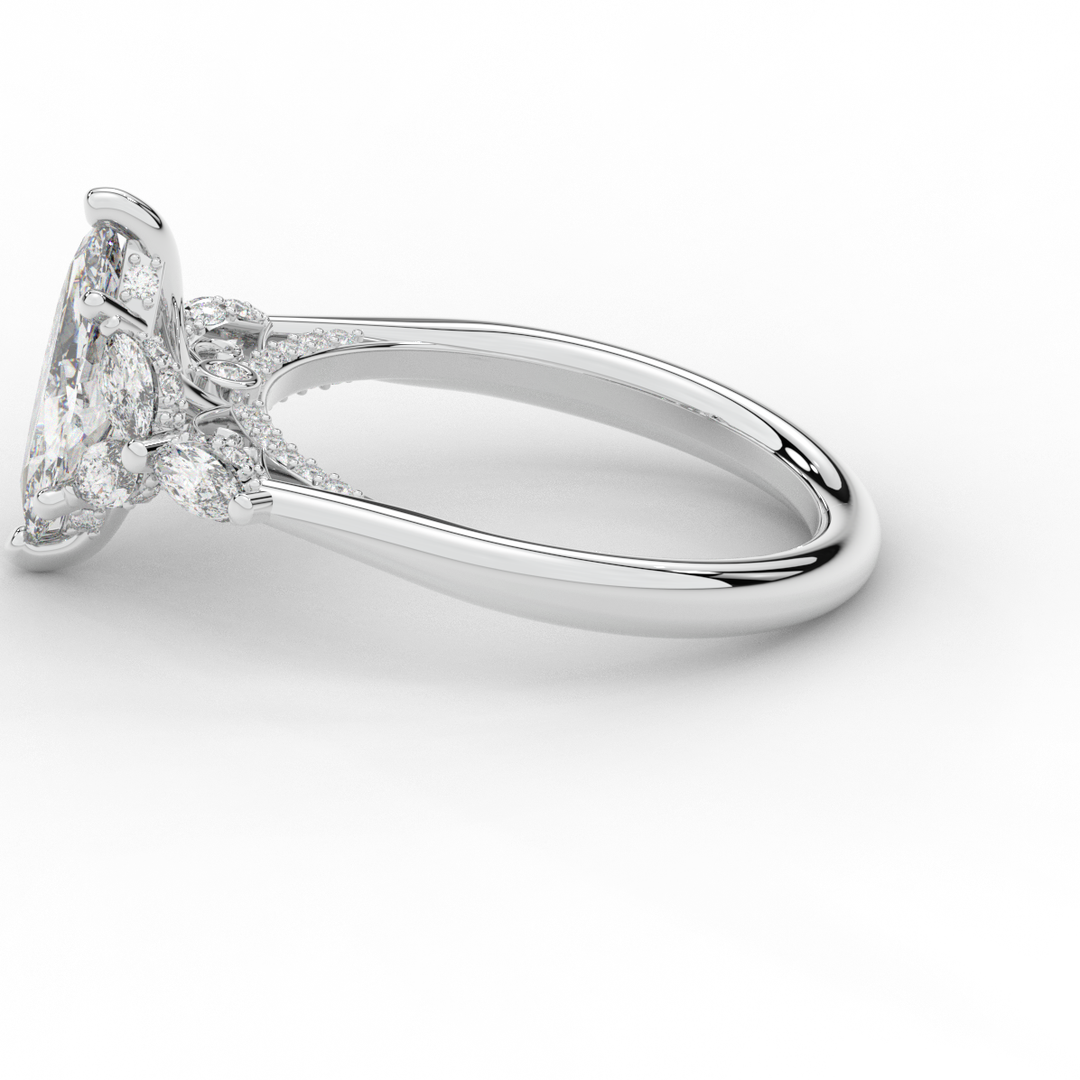 1.50CT.TW MARQUISE LAB DIAMOND ENGAGEMENT RING - Nazarelle