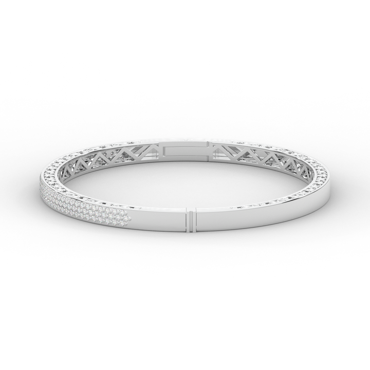 0.75CT.TW 3 ROW ROUND LAB DIAMOND  BANGLE - Nazarelle