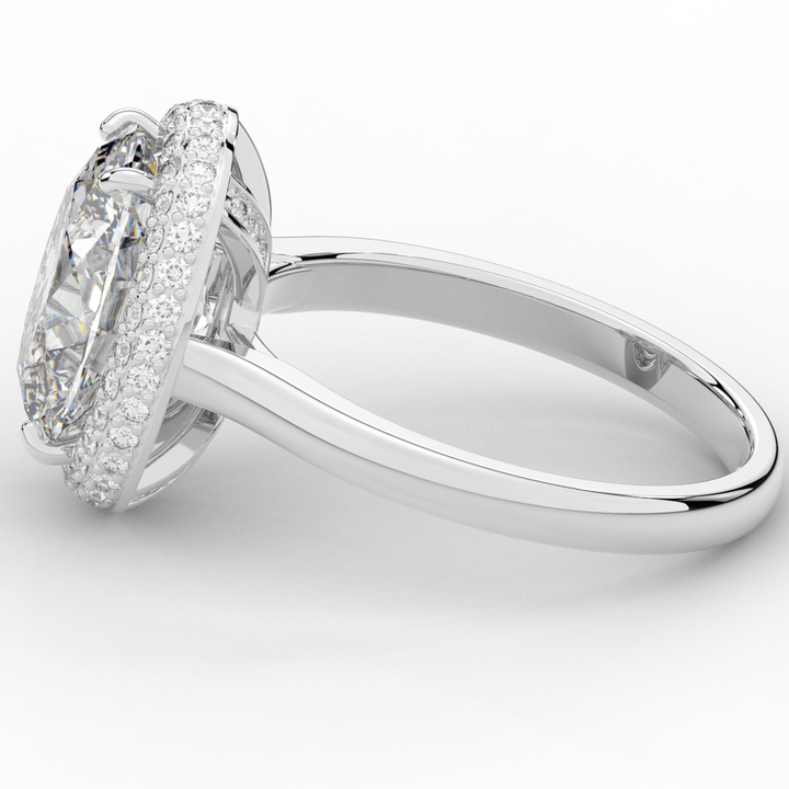4.40CT.TW OVAL LAB DIAMOND HALO ENGAGEMENT RING - Nazarelle