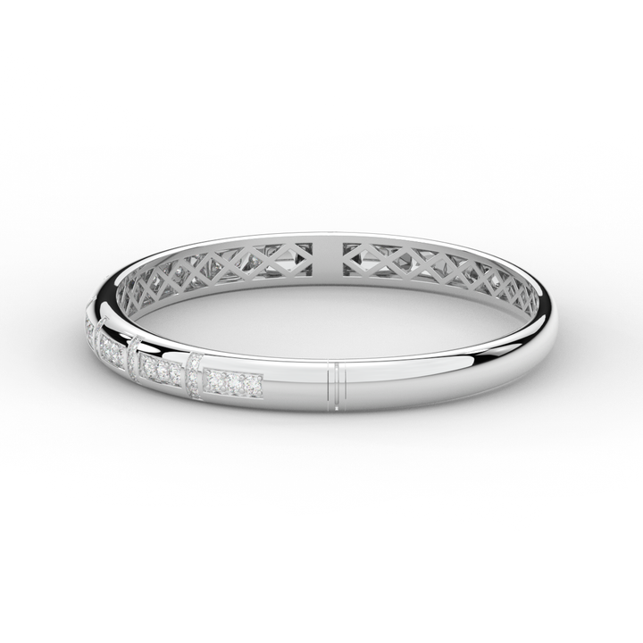 1.25CT.TW ROUND LAB DIAMOND BANGLE - Nazarelle