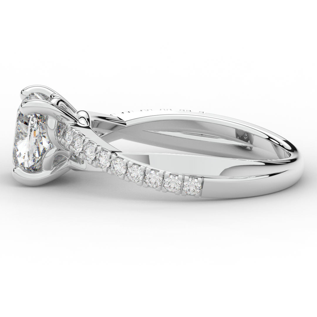 2.20CT.TW CUSHION LAB DIAMOND TWISTBAND ENGAGEMENT RING - Nazarelle