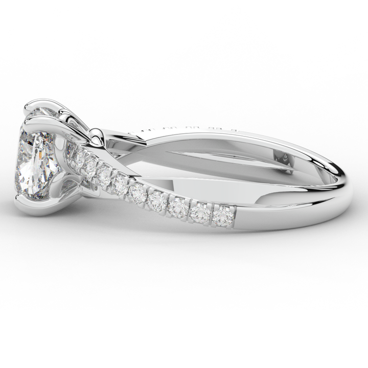 2.20CT.TW CUSHION LAB DIAMOND TWISTBAND ENGAGEMENT RING - Nazarelle