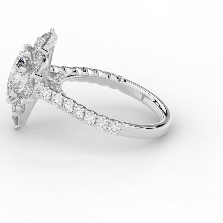 2.75CT.TW OVAL LAB DIAMOND HALO ENGAGEMENT RING - Nazarelle