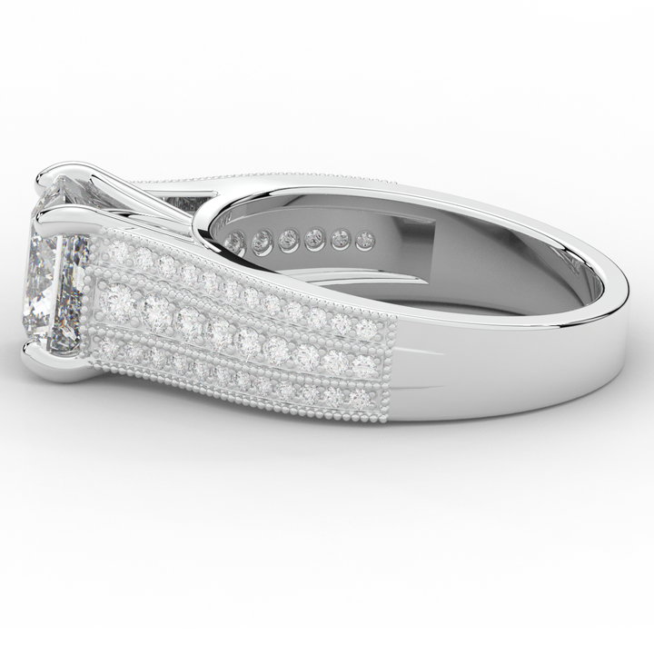 3.55CT.TW PRINCESS LAB DIAMOND ENGAGEMENT RING - Nazarelle